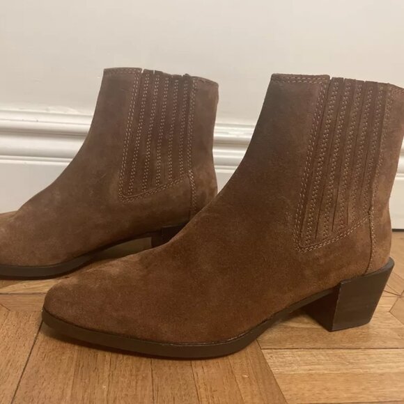 NEW RAG & BONE Icons Rover Suede Chelsea Boots Chestnut Brown 36.5 6.5 $395 - Picture 3 of 5